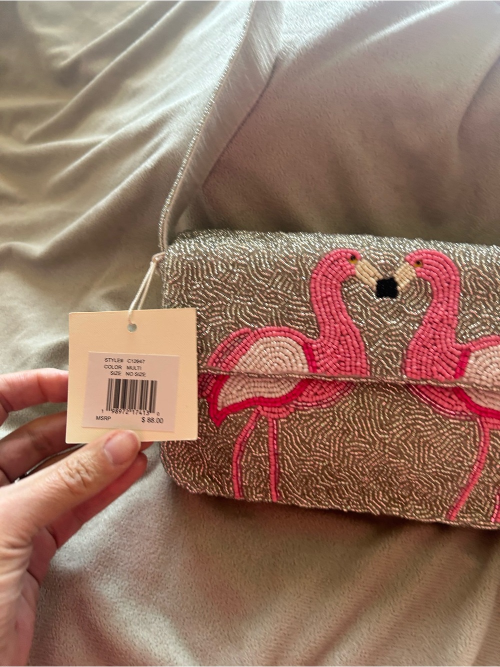 NWT SOL and MER flamingo 🦩 beaded handbag! - Picture 16 of 16
